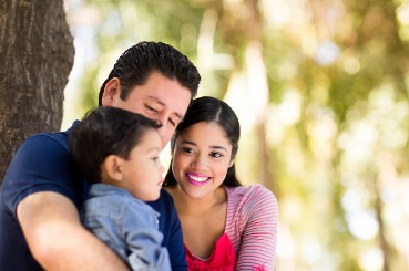 family, couple, child, outdoors, smiling, happy